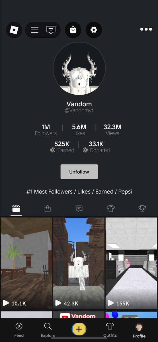 Shout to Vandom, the first Clip It creator to hit 1 MILLION followers on Clip It!

We’ll be launching a (small) special surprise item for you in game later today!

#Roblox
#RobloxDev