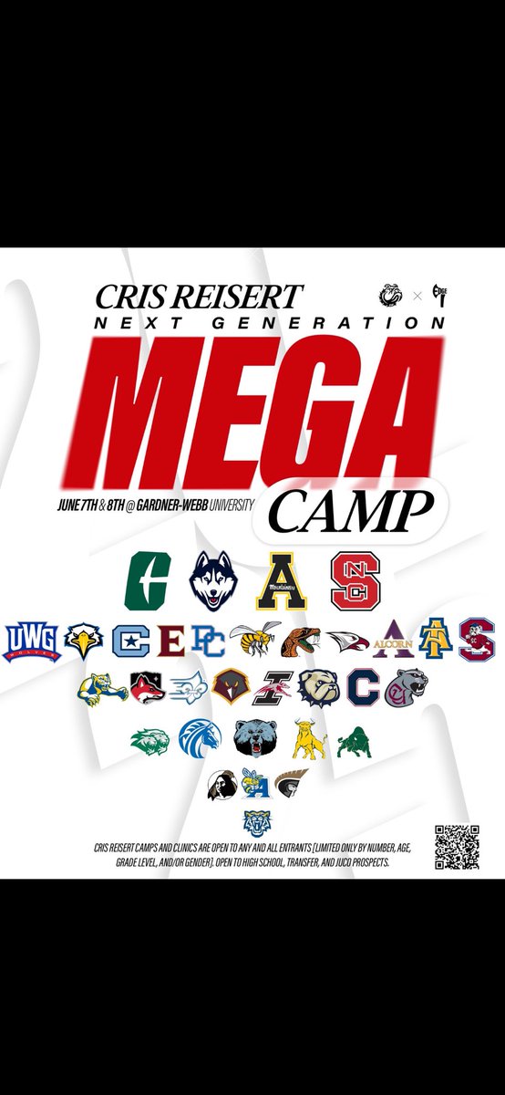 Bubba Tolson (@bubbatolson_) on Twitter photo I will be at Gardner-Webb Mega camp June 7th.
<a href="/CoachReisert/">Cris Reisert</a> <a href="/TheCoachAlcorn/">Tyus Alcorn</a> <a href="/CoachCully_GW/">Dean Cullison</a> <a href="/GWUCoachPinnix/">Darius Pinnix Jr</a>
<a href="/coachmatlack_c/">Chris Matlack</a> I will be at Gardner-Webb Mega camp June 7th.
<a href="/CoachReisert/">Cris Reisert</a> <a href="/TheCoachAlcorn/">Tyus Alcorn</a> <a href="/CoachCully_GW/">Dean Cullison</a> <a href="/GWUCoachPinnix/">Darius Pinnix Jr</a>
<a href="/coachmatlack_c/">Chris Matlack</a>