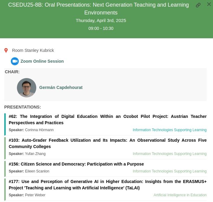 Germán Capdehourat (@gercapde) on Twitter photo Very excited to be heading to #CSEDU 2025 with <a href="/EugeniaCuri/">Maria Eugenia Curi</a> to present 2 papers of our #AI4Edu work at <a href="/Ceibal_Uy/">Ceibal</a>.
It will also be a pleasure to chair a session at the conference.
Full program: insticc.org/node/technical…
#EduIALab has launched!
<a href="/el_BID/">Banco Interamericano de Desarrollo</a>
<a href="/IDRC_CRDI/">IDRC | CRDI</a>
<a href="/BancoMundialLAC/">Banco Mundial | América Latina y el Caribe</a> Very excited to be heading to #CSEDU 2025 with <a href="/EugeniaCuri/">Maria Eugenia Curi</a> to present 2 papers of our #AI4Edu work at <a href="/Ceibal_Uy/">Ceibal</a>.
It will also be a pleasure to chair a session at the conference.
Full program: insticc.org/node/technical…
#EduIALab has launched!
<a href="/el_BID/">Banco Interamericano de Desarrollo</a>
<a href="/IDRC_CRDI/">IDRC | CRDI</a>
<a href="/BancoMundialLAC/">Banco Mundial | América Latina y el Caribe</a>