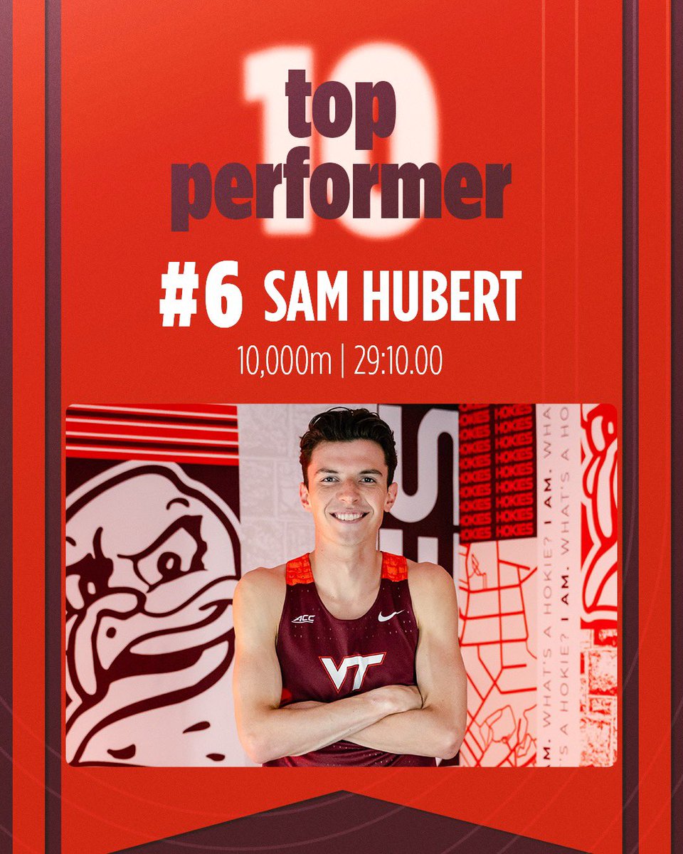 HokiesTFXC's tweet photo. Hubert knows how to crush a 10k 😤

No. 6 all-time for Virginia Tech and a 70 second PR for our guy 🙌

#Hokies 👟 https://t.co/YHniF3yrj5