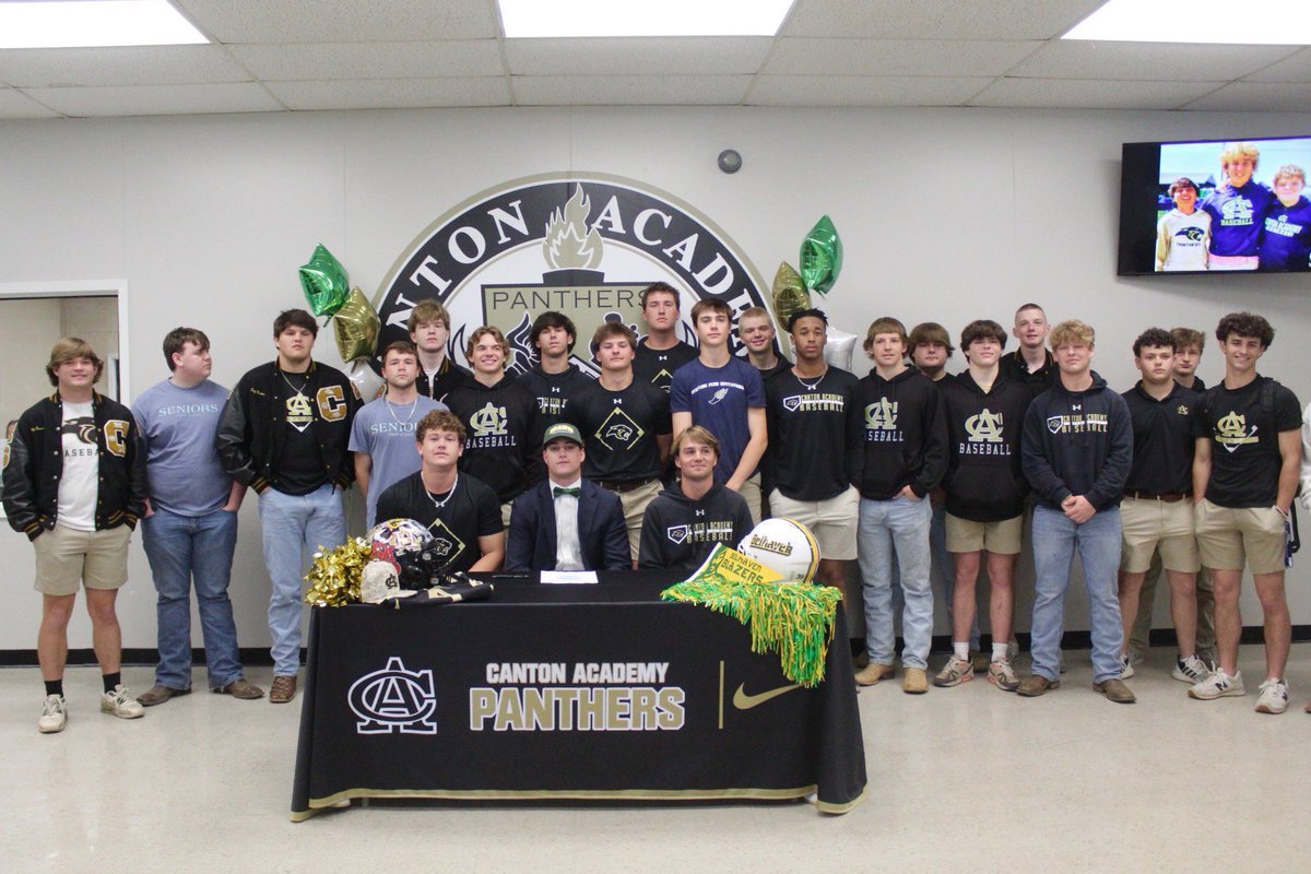 CantonAcademy's tweet photo. From Panther to Blazer! Congratulations to senior William Pace on his signing with Belhaven University’s football program. Your CA family is very proud of you, William! https://t.co/bh3BLfiQwG