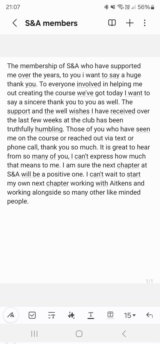 Over 12 years <a href="/SandAGolfClub/">S&A Golf Club</a> and my time has come to an end. Too many of you to thank over my time at S&amp;A. It all started with Mike and Tony hiring me at the club all those years ago! Thank you to both of you for being a huge part of my journey.