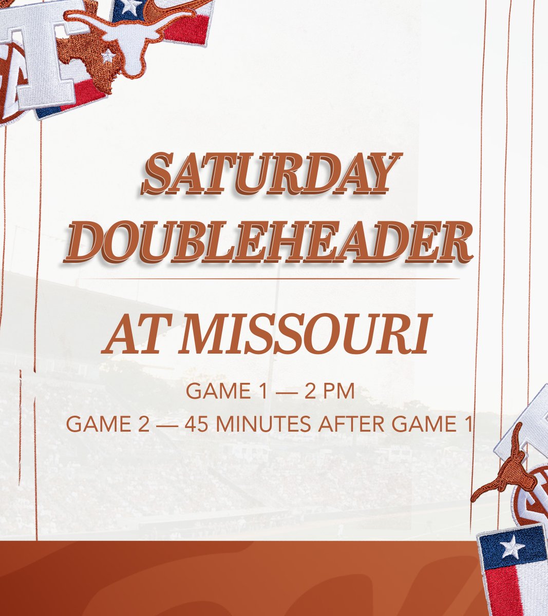 still set for 6 PM today but we'll play two tomorrow, y'all 🤘

#HookEm