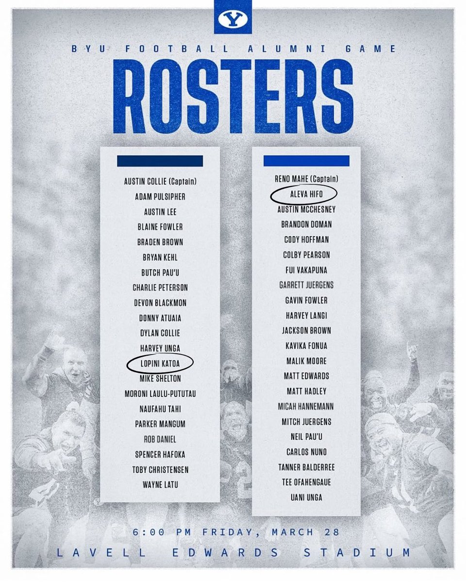 Good luck to current Caveman Football coaches Lopini Katoa and Aleva Hifo playing in tonight’s BYU Football Alumni Game!