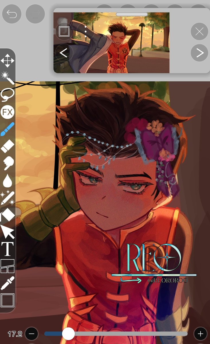 Reororoont's tweet image. This is a completely failed perspective test so I ain't gonna post the full version. The bow is just for fun purposes.. He's pretty.