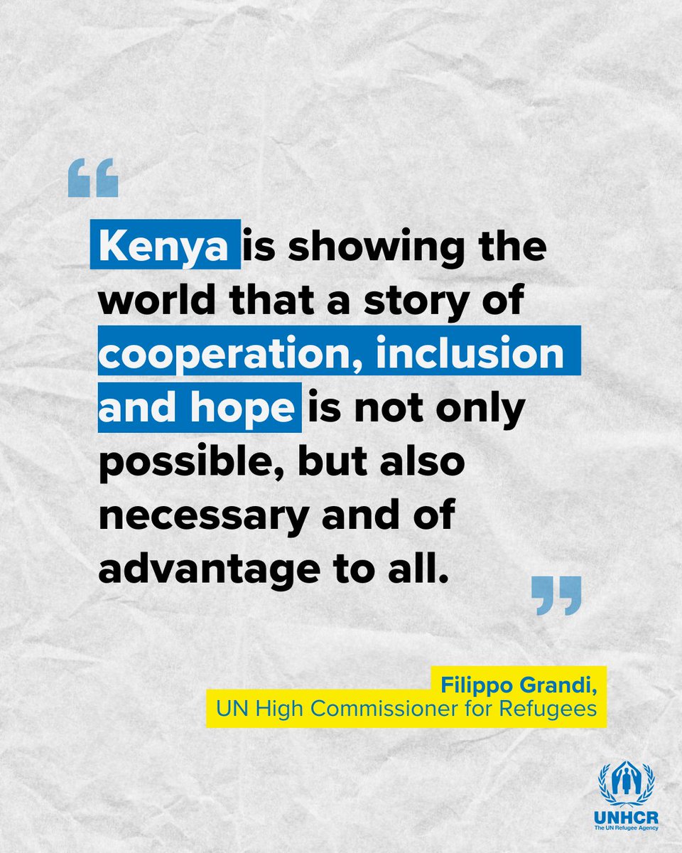 UNHCR, the UN Refugee Agency (@refugees) on Twitter photo High Commissioner <a href="/FilippoGrandi/">Filippo Grandi</a> hails landmark refugee inclusion plan.
Today, the Government of Kenya launched the groundbreaking Shirika plan to improve the lives of more than 830,000 refugees and asylum-seekers in the country. unhcr.org/news/press-rel… High Commissioner <a href="/FilippoGrandi/">Filippo Grandi</a> hails landmark refugee inclusion plan.
Today, the Government of Kenya launched the groundbreaking Shirika plan to improve the lives of more than 830,000 refugees and asylum-seekers in the country. unhcr.org/news/press-rel…