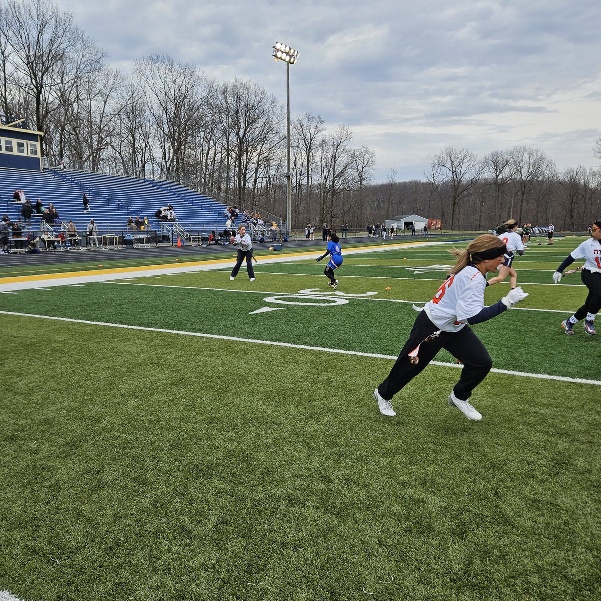 Spring season for the girls. Flag Football opens up at Wickliffe. QB Casey Friel has a great opener! #TitanPride