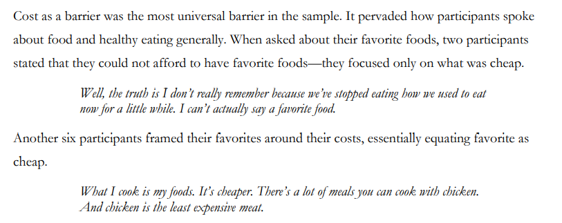 Katie_Bergh's tweet photo. Just thinking about the survey where several SNAP participants told researchers that they couldn't afford to have favorite foods, much less afford a healthy diet. https://t.co/hTLqtc4Fv3