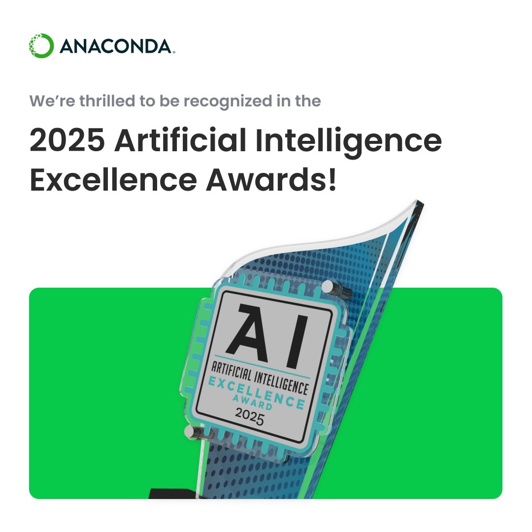 🏆 We're thrilled to announce <a href="/anacondainc/">Anaconda</a> has won a 2025 AI Excellence Award in the Human-machine interaction category!

Our mission: make AI accessible to everyone through open source.

93% of Fortune 500 companies agree.

Learn more: anaconda.com/blog/anaconda-…