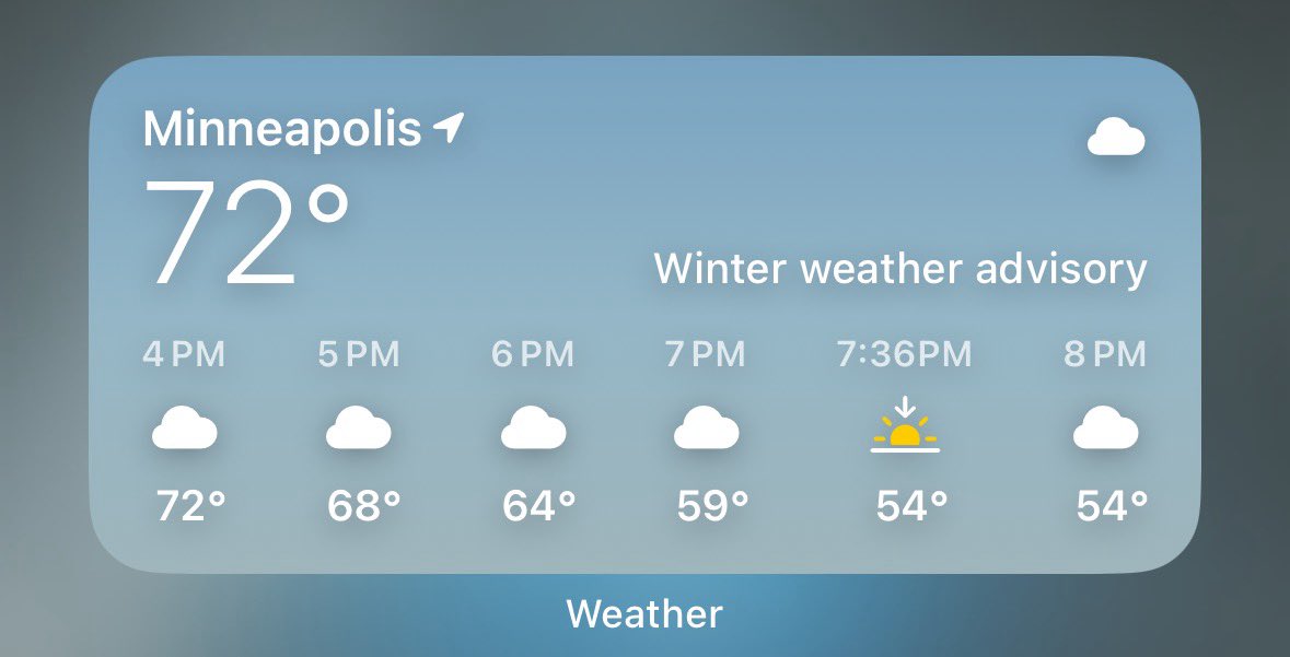 Life in MN in one image: