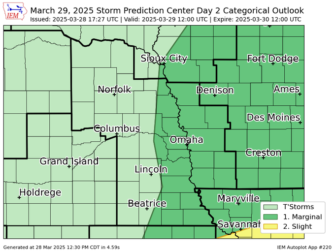 Interesting forecast set up for tomorrow and short term models are aren’t yet arriving at a consensus. Marginal risk is currently in play. We’ll see if this changes going into the AM.