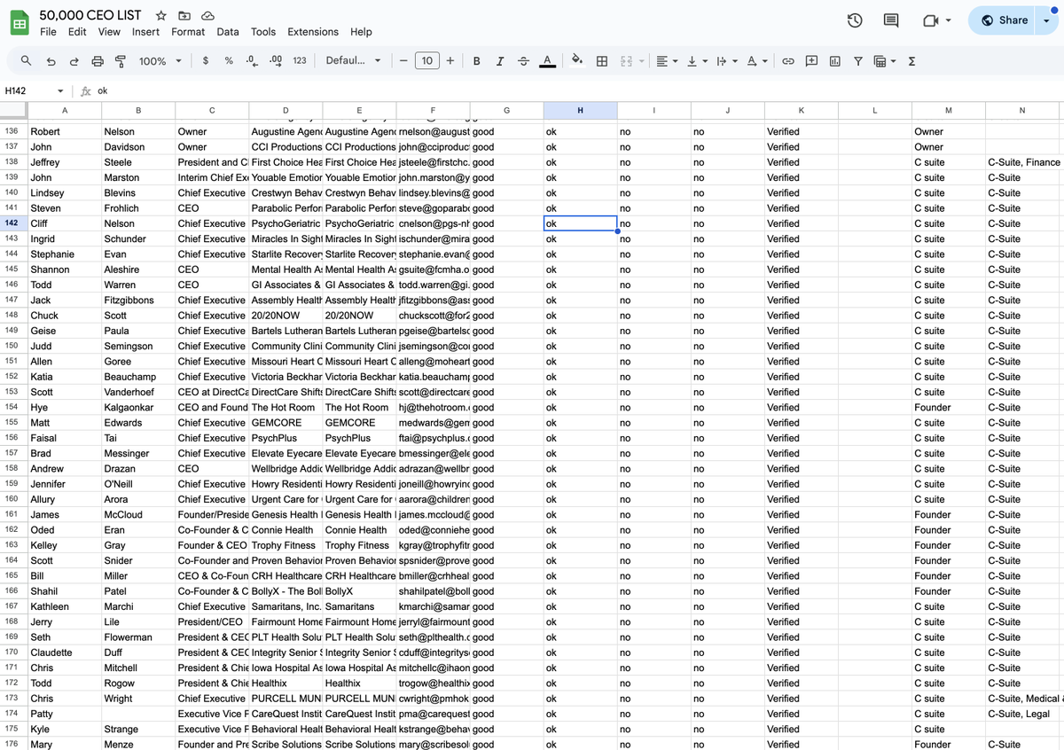 I've got the contact info for 50,000 CEO's.

For 24 hours, I’m giving it away FREE to boost X growth.

Like, retweet and comment "CEO" and I'll DM you the list ⬇️

(Must be following)