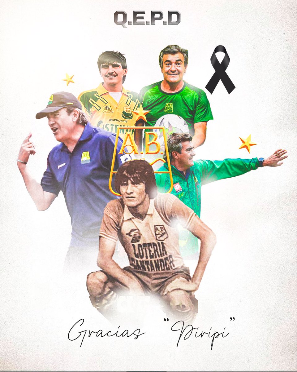 Atlético Bucaramanga lamenta el sensible fallecimiento de Armando “𝐏𝐢𝐫𝐢𝐩𝐢” Osma, futbolista Santandereano que vistió nuestra camiseta como jugador en los años 1981/1983 - 1991- 1996/1997. Y quien se desempeñó como director técnico en el año 2022. 

Hoy nos unimos junto a su