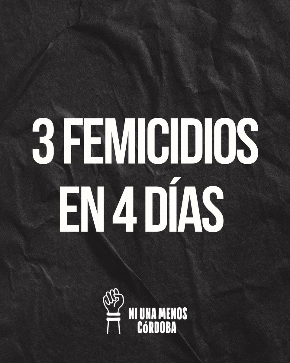niunamenosCBA's tweet photo. La evidencia nos da la razón, los datos confirman nuestros reclamos y los hechos son ineludibles: el machismo mata. 3 #femicidios en 4 días en #SierrasChicas. A las víctimas de #LaGranja y #RíoCeballos, se acaba de sumar una mujer de 30 años en #Unquillo. #Córdoba #NiUnaMenos https://t.co/UWmSHYypYP