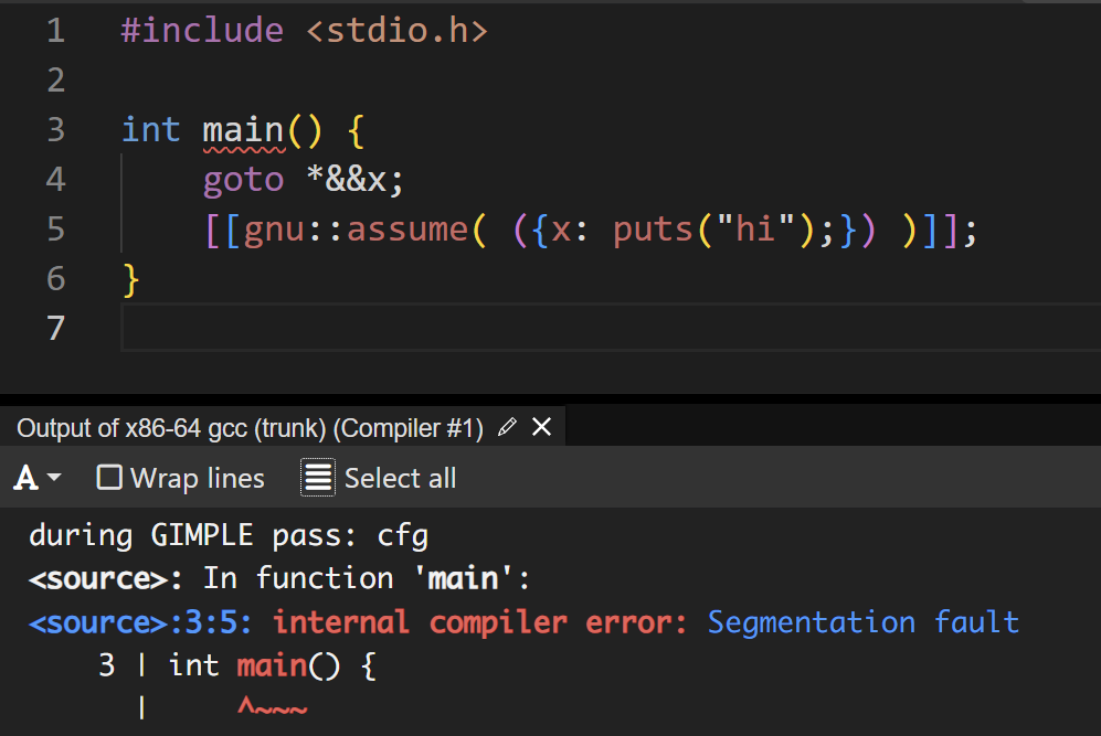 lcamtuf's tweet image. Look GCC, I don&apos;t think I&apos;m being unreasonable here