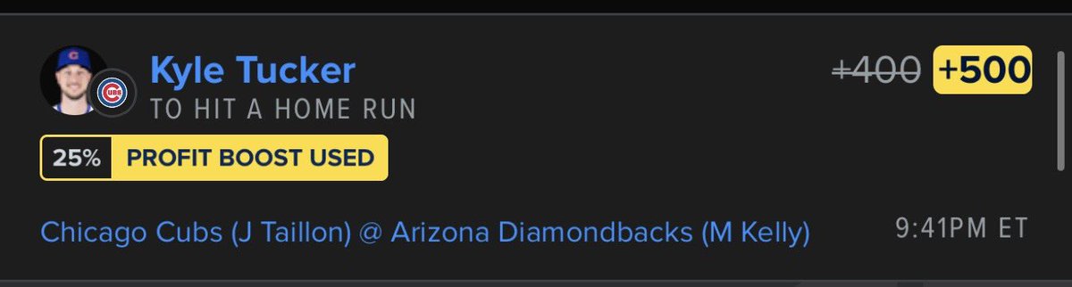 Using my FanDuel Profit Boost and Home Run bonus jackpot on Kyle Tucker today.

#Parlay #HomeRun #Baseball #FanDuel