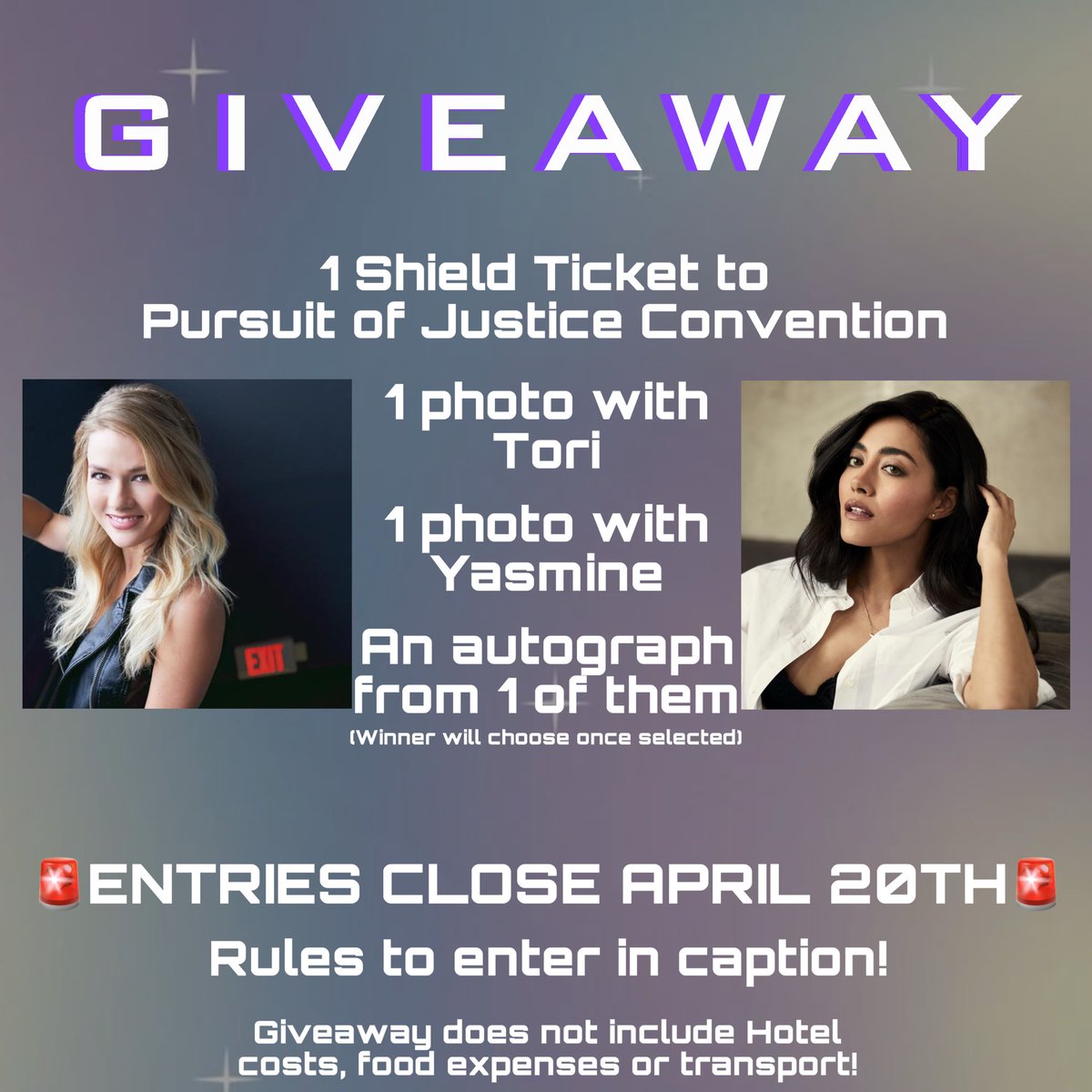 🚔Pursuit of Justice GIVEAWAY!🚔
We are giving away our biggest prize yet - a Shield ticket, 2 photos and an autograph for PoJ! 
To enter:
🩵Like this post
🩵Share this post
🩵Comment "Kacy"

Entries close April 20th. Good Luck!🫶
#NCISHawaii #Kacy @FANFUSIONUK