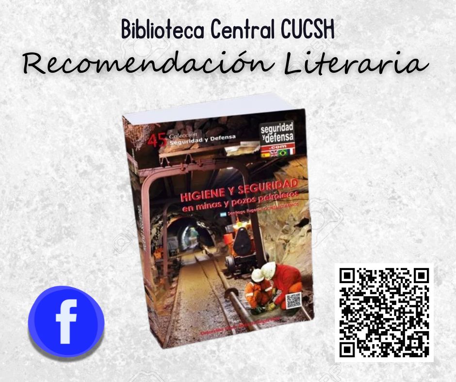 La #RecomendacionLiteraria de hoy es: Higiene y seguridad: en minas y pozos petroleros, de Santiago Eugenio González Ramos, fue publicado por la Editorial Seguridad y Defensa en el año 2013.
Solicitalo en la biblioteca con el siguiente  número de clasificación: 363.11 GON.