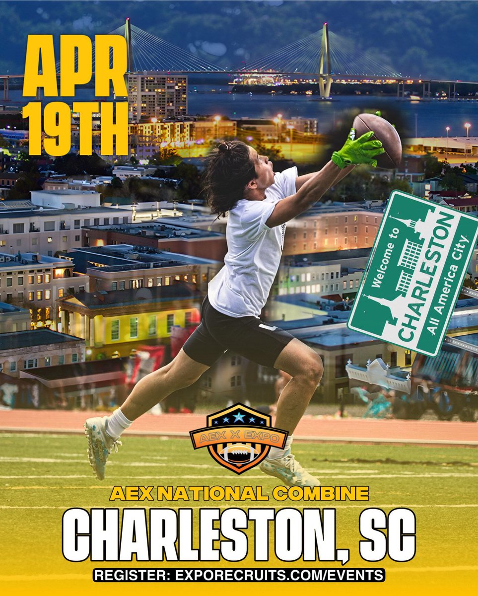 🚨 You've been identified as a Qualified SC 🏈 Prospect!
 
 <a href="/farrisethan44/">Ethan Farris</a> <a href="/HartCrawford76/">Hart Crawford</a> <a href="/RyleyTankBurton/">Ryley Burton</a> <a href="/Dayfah1987/">Hudhaifah Taylor</a> <a href="/_Galil5k/">Galil Frazier</a>   
 
We'd love to evaluate you more for our EXPO+ State Rankings ⭐

📍 Charleston, SC 

Request your #AEXPO Combine invite: buff.ly/ucIlJeq