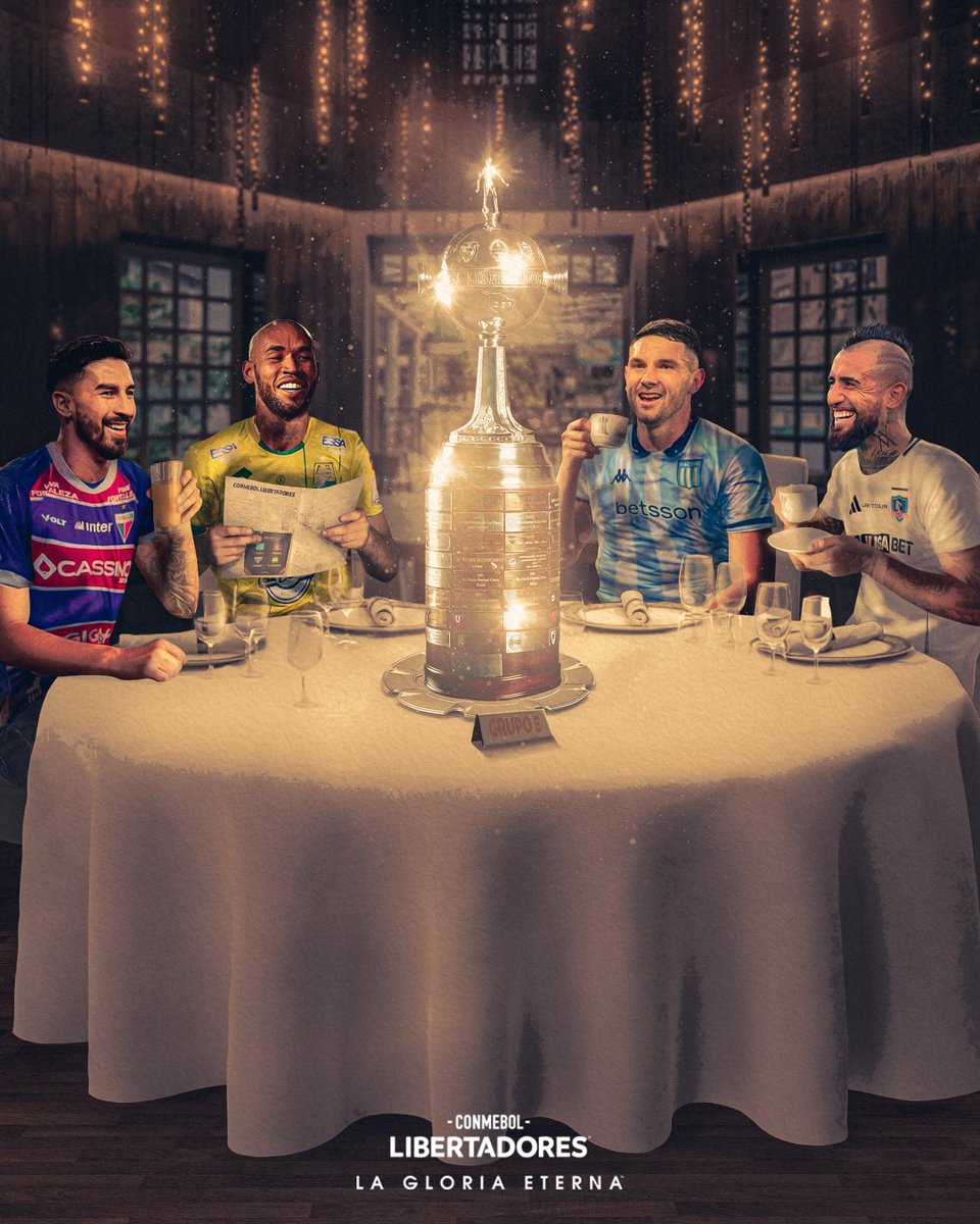 CONMEBOL Libertadores (@libertadores) on Twitter photo 🙌 ¡El Grupo E de la CONMEBOL #Libertadores!
🇦🇷🇨🇱🇧🇷🇨🇴 <a href="/RacingClub/">Racing Club</a>, <a href="/ColoColo/">Colo-Colo</a>, <a href="/FortalezaEC/">Fortaleza Esporte Clube 🦁</a> y <a href="/ABucaramanga/">Atlético Bucaramanga</a>. ¿Quiénes avanzarán a octavos de final?
#GloriaEterna 🙌 ¡El Grupo E de la CONMEBOL #Libertadores!
🇦🇷🇨🇱🇧🇷🇨🇴 <a href="/RacingClub/">Racing Club</a>, <a href="/ColoColo/">Colo-Colo</a>, <a href="/FortalezaEC/">Fortaleza Esporte Clube 🦁</a> y <a href="/ABucaramanga/">Atlético Bucaramanga</a>. ¿Quiénes avanzarán a octavos de final?
#GloriaEterna
