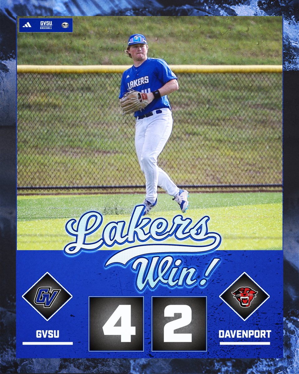 Final - #5 GV 4, #14 DU 2

Dentler (6-0) with a complete game win, yielding 2R on 6H with a 7 Ks.

Dykstra 2-3, 2R and a the game-winning RBI triple that scored Morrison in the T6. Gill plated Dykstra with a sac fly. 

Morrison 2-2 with 2R. 

GV 20-5, 4-1 GLIAC; Game 2 in 20
