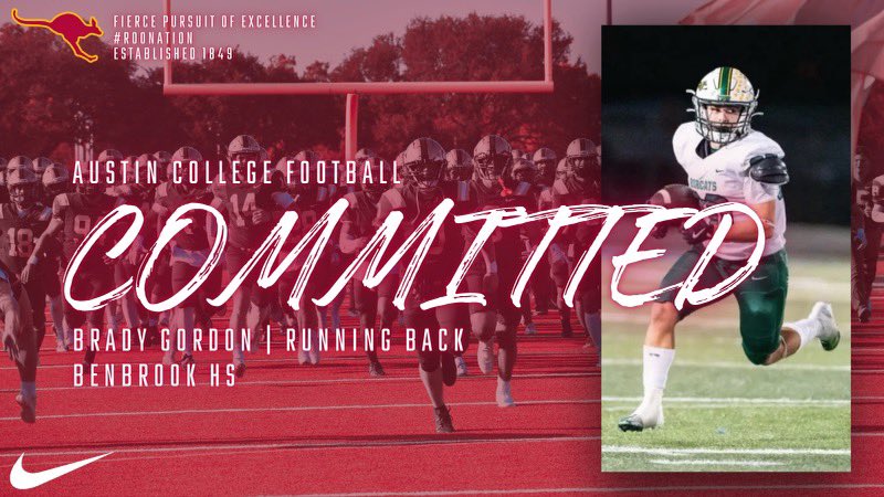 Hard to express how excited I am to start my next chapter at <a href="/AustinCollege/">Austin College</a> thankful for everyone who has helped me get to the next level! 100% committed ready to get to work!🦘<a href="/CoachSlater/">CodySlater</a> <a href="/CoachBrionesAC/">Bobby Briones</a> <a href="/Coach_OMelia/">Chad O'Melia</a> <a href="/TonyJoeWhite5/">Tony Joe White</a> <a href="/RoosFootball/">Austin College ’Roos Football</a> <a href="/BHS_FB_Recruits/">Benbrook FB Recruits</a> <a href="/coachb_2106/">Patrick Bostice</a>