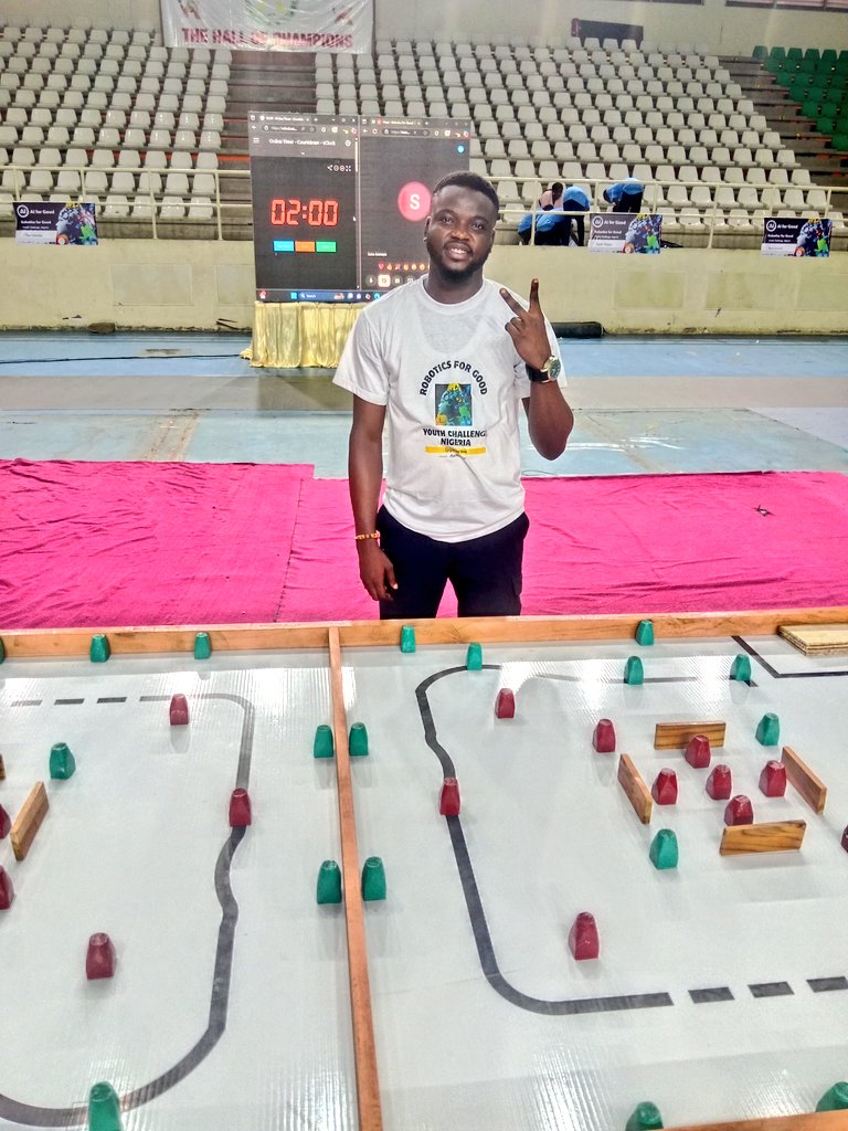 It was awesome to volunteer for the robotics and AI for good which is a  youth national challenge as the technical lead and referee 2025 held at the indoor sport national stadium Abuja, convened by NextRobotics Academy.
