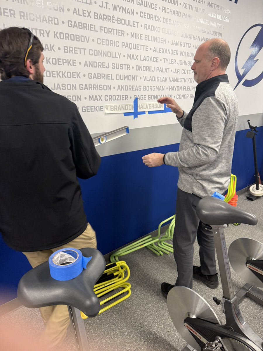 boogatc's tweet photo. Adding another name to the wall! @TBLightning @SyracuseCrunch
13 years of player development! #BuiltInTheBasement https://t.co/hBp0zm3mth