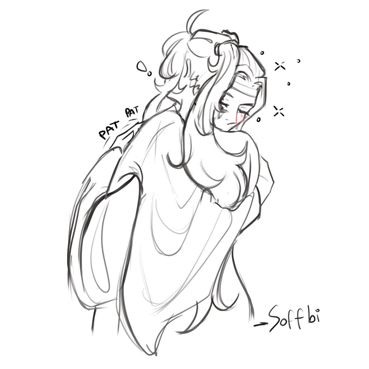 _soffbi's tweet image. Silly drawing of drunk Lan Zhan from my last tiktok video ~
&amp;lt;3

#mdzs #wangxian