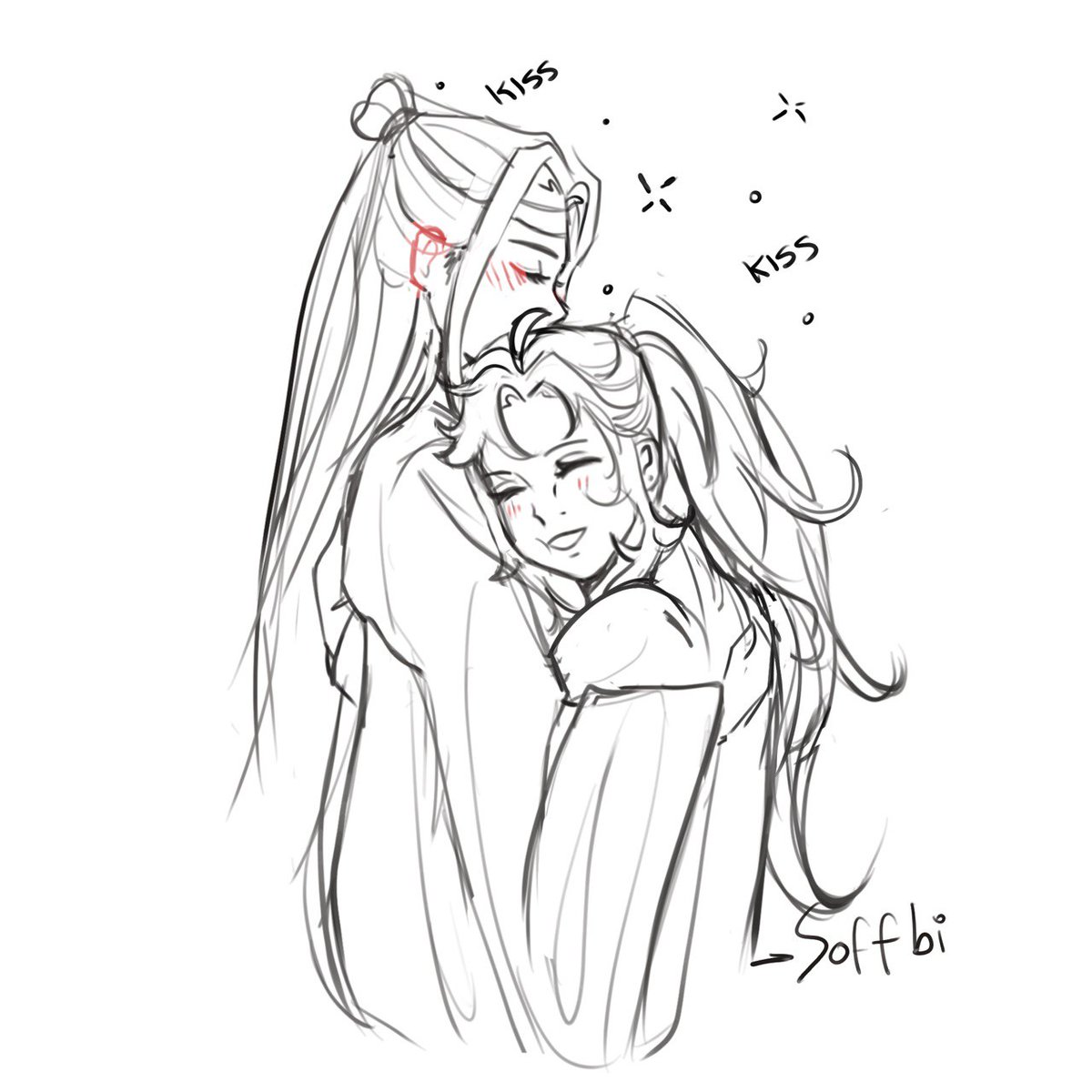 _soffbi's tweet image. Silly drawing of drunk Lan Zhan from my last tiktok video ~
&amp;lt;3

#mdzs #wangxian
