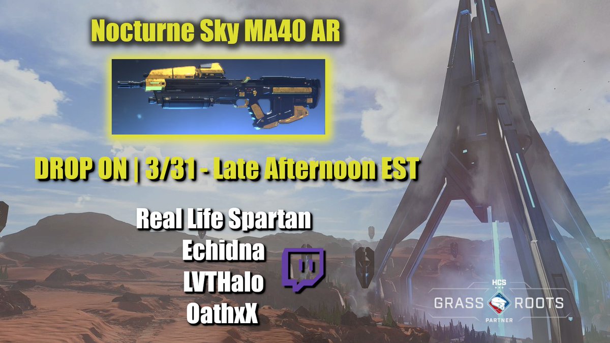 Real Life Spartan (@reallifespartan) on Twitter photo 🚨DROP ON🚨
📅3/31 - 3pm EST (Playdate at 6pm EST)
💎Nocturne Sky MA40 AR
🔗Real Life Spartan, Echidna, LVTHalo, OathxX
Also looking forward to watching <a href="/kaysan/">FaZe Kaysan</a>'s $50,000 Showdown this weekend also. Thank you for supporting Halo!
🔴LIVE now all Socials for Friday Night Halo🫡 🚨DROP ON🚨
📅3/31 - 3pm EST (Playdate at 6pm EST)
💎Nocturne Sky MA40 AR
🔗Real Life Spartan, Echidna, LVTHalo, OathxX
Also looking forward to watching <a href="/kaysan/">FaZe Kaysan</a>'s $50,000 Showdown this weekend also. Thank you for supporting Halo!
🔴LIVE now all Socials for Friday Night Halo🫡