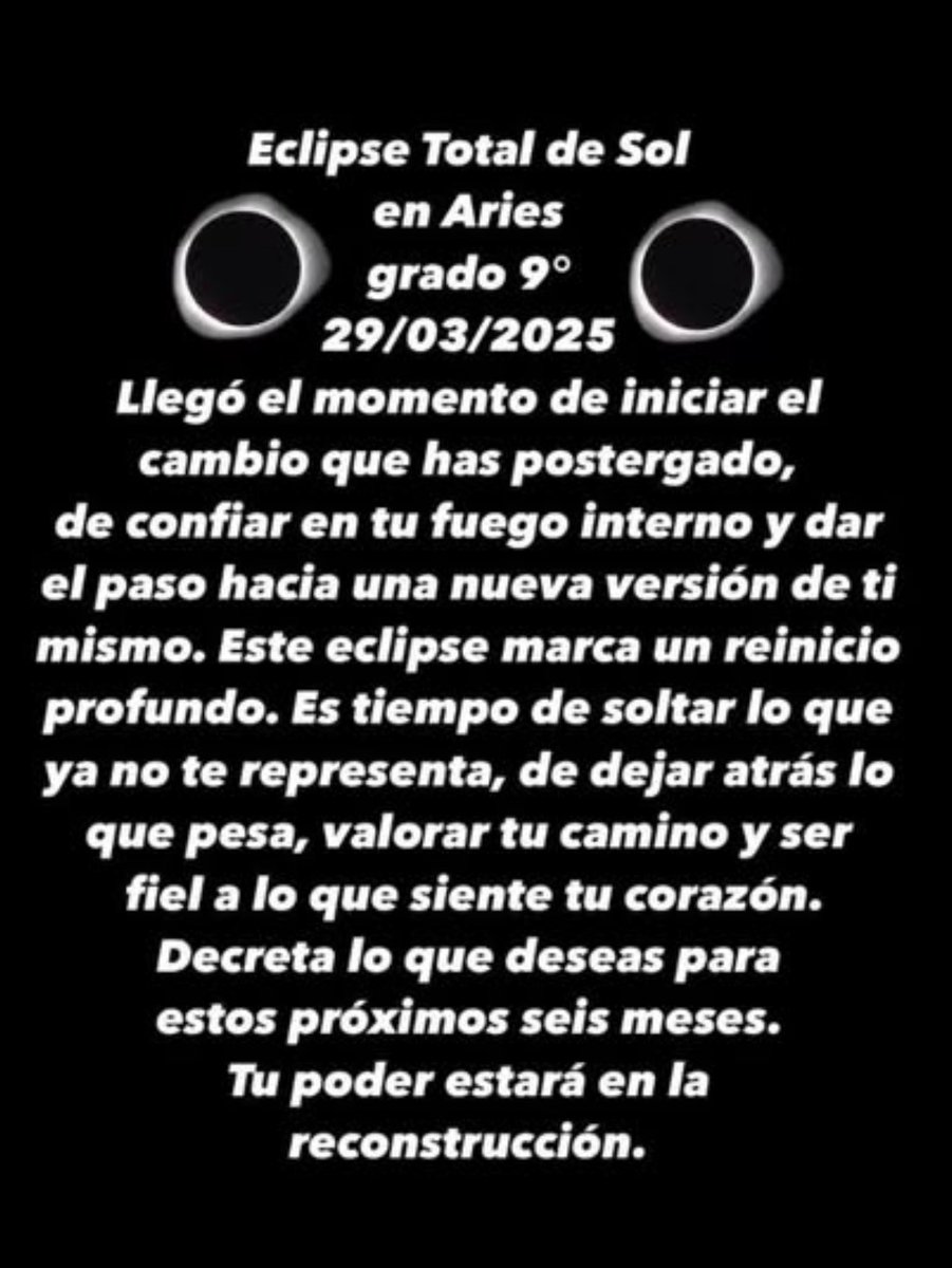 WaldoCasal's tweet image. 29/03/2025
Eclipse de Sol en Aries 🌑♈️
#EclipseSolar #Astrología