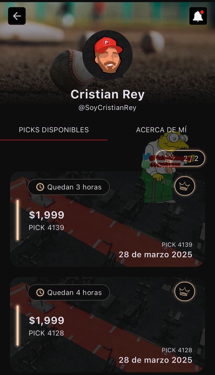 PicksdelSoplon's tweet photo. 👑 JUGADA PREMIUM DE CRISTIAN REY, MARCO REY, ROBERTO REY Y EL ABUELO🤴 PARA MLB ⚾️ Y FUT ⚽️#OpeningDayWeek 

Una inversión de $6,550 MXN por solo $490 MXN conmigo 🫡

❤️ MANDARE A 5 GRATIS ENTRE LOS LIKES (CHEQUEN SUS DMS) https://t.co/T3mQOIe7bD