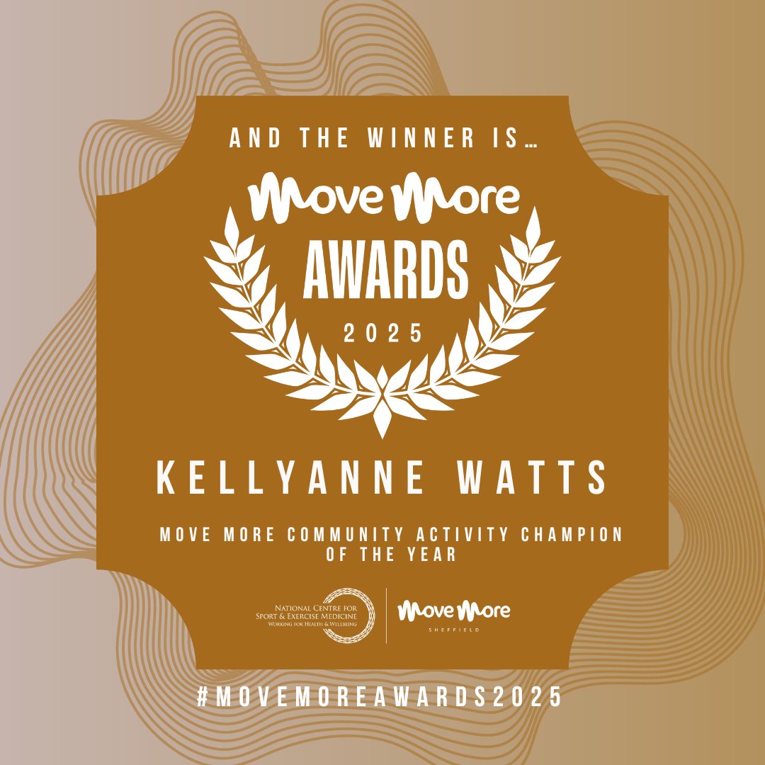 Move More Sheffield (@movemoresheff) on Twitter photo #MoveMoreAwards2025
Move More Community Activity Champion of the Year
Winner - Kellyanne Watts <a href="/MCDTSheffield/">MCDT</a> 
Sponsor - <a href="/Pure_Physio/">Pure Physiotherapy</a> #MoveMoreAwards2025
Move More Community Activity Champion of the Year
Winner - Kellyanne Watts <a href="/MCDTSheffield/">MCDT</a> 
Sponsor - <a href="/Pure_Physio/">Pure Physiotherapy</a>