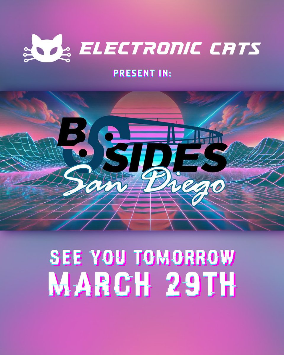 electronicats's tweet photo. 🐱🔓 Electronic Cats is coming to **BSides San Diego**! 🔥✨  

This March 29th, we will be sharing our love for Open Source Hardware and cybersecurity at one of the most important events in the community. 🛠️💻  

 See you in San Diego! 😼⚡  

#ElectronicCats #BSidesSD #HardwareHacking #CyberSecurity #HackTheWorld