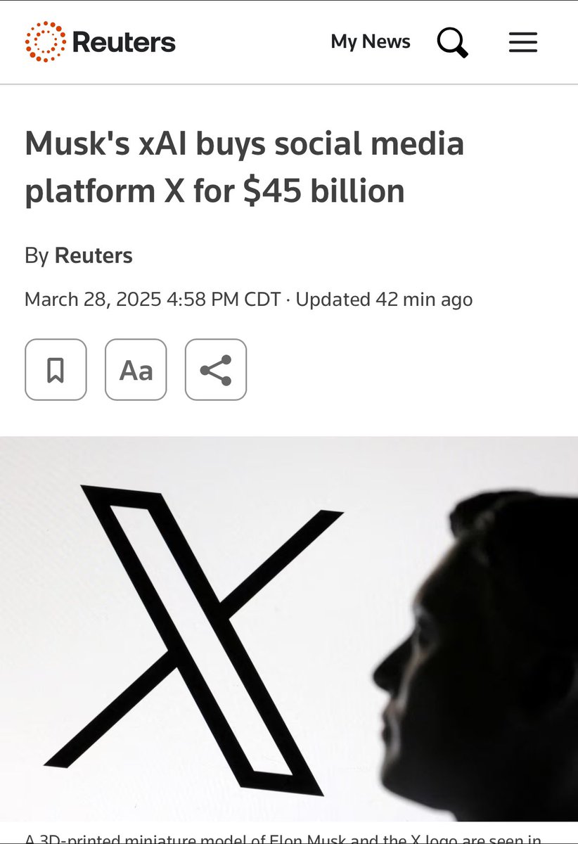 This “acquisition” makes complete sense to me. 

In a world where technology is increasingly commoditized, they are buying the data and distribution of X.