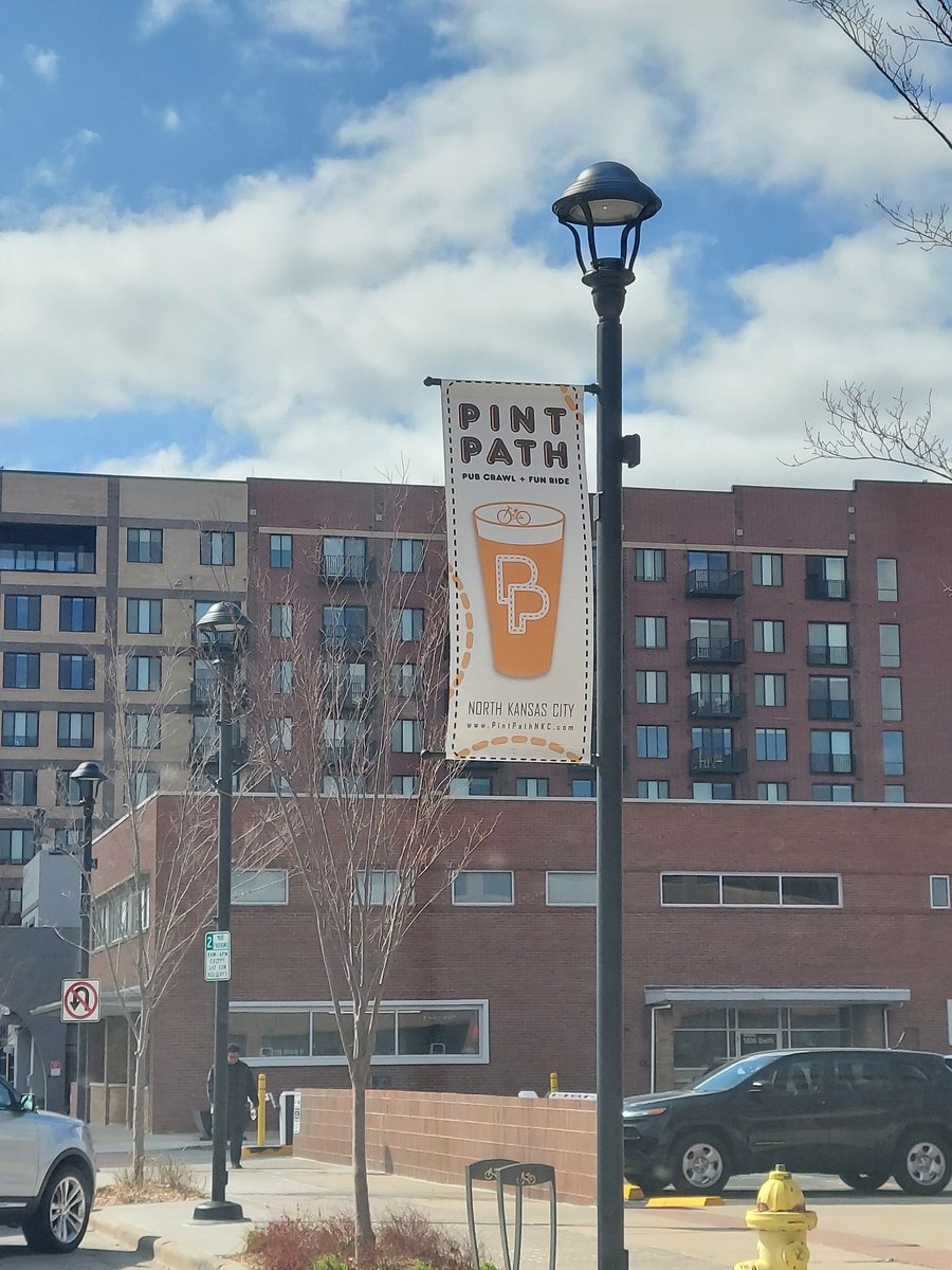 The <a href="/pintpathnkc/">Pint Path NKC</a> banners are up! That means Pint Path fun is right around the corner. Get ready for a ride, a pub crawl, and a great time in North Kansas City on Saturday, April 12. Grab your friends and your bike (or walking shoes) and make plans now!
More info: