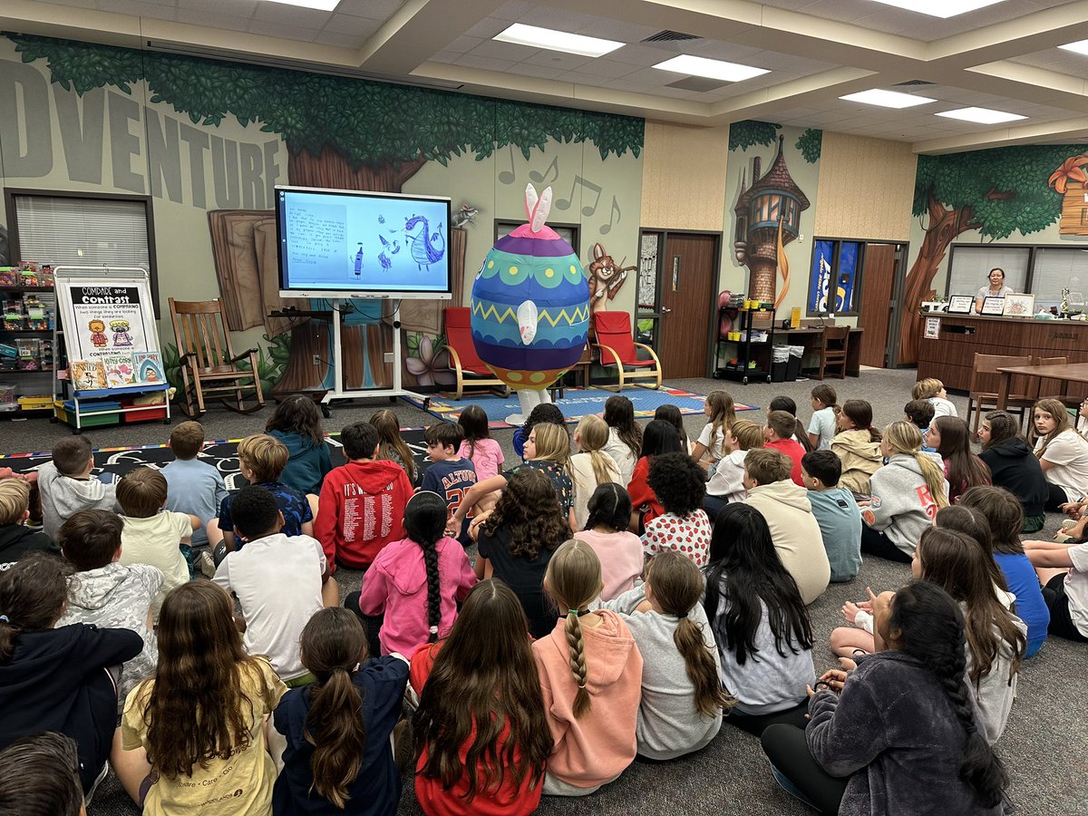When the PTO president shows up and then kills it with voices for each of the Crayons in the Day the Crayons Quit, it is a library full of laughter. Thank you Mrs Herington for a killer performance ❤️#TomballReads #CougarsRead <a href="/TISDTCES/">Timber Creek Elementary</a>