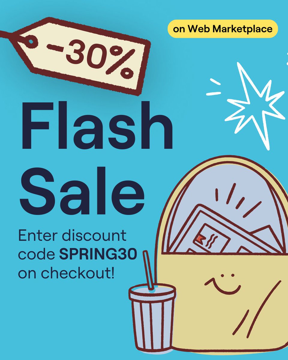 🚨FLASH SALE! 🚨

Get 30% off EVERYTHING on Web Marketplace ⚡  

bit.ly/41Owvra 👈 Hurry ,it's for a limited time only 👀