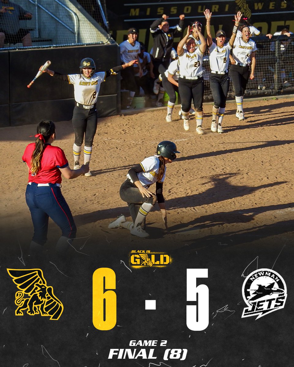 𝐆𝐫𝐢𝐟𝐟𝐨𝐧𝐬 𝐒𝐰𝐞𝐞𝐩! 🧹

Overcame a 4️⃣-run deficit in the 7th inning and walked it off in extras! 😤

We're back tomorrow at noon to face #6 UCO!

#BlackIsGold 🔔 | #GriffUp 🦅🦁