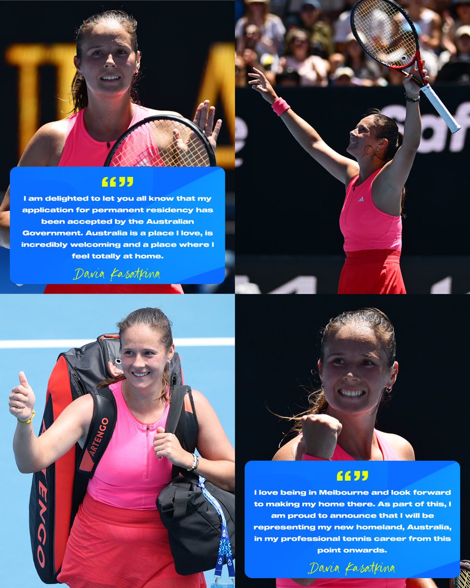 A warm welcome to the Aussie tennis family, Dasha 💙 🙌 <a href="/DKasatkina/">Daria Kasatkina</a>