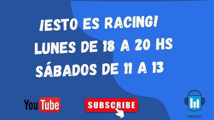 ¡NO TE OLVIDES! 

Mañana a partir de las 11:00 hacemos <a href="/EstoesRacingOk/">ESTO ES RACING</a> con toda banda!

Con el <a href="/TanoCoccimiglio/">Hernán Coccimiglio²²</a>, <a href="/DiegoAMorris/">Diego Alberto Morris</a> y <a href="/madeofede/">Federico Madeo</a> 

Prod: <a href="/MariGianni/">Marina Gianninoto 🐾 ⭐️⭐️⭐️</a> 
CM: <a href="/JakaDiaz/">Jaka ⭐️⭐️⭐️</a> 
Descontrol: <a href="/FedeRonsino/">F e d e</a> 

SUMATE DALE Y DEJA TU LIKE!!!
youtube.com/c/EstoesRacing

📸: <a href="/RacingClub/">Racing Club</a>
