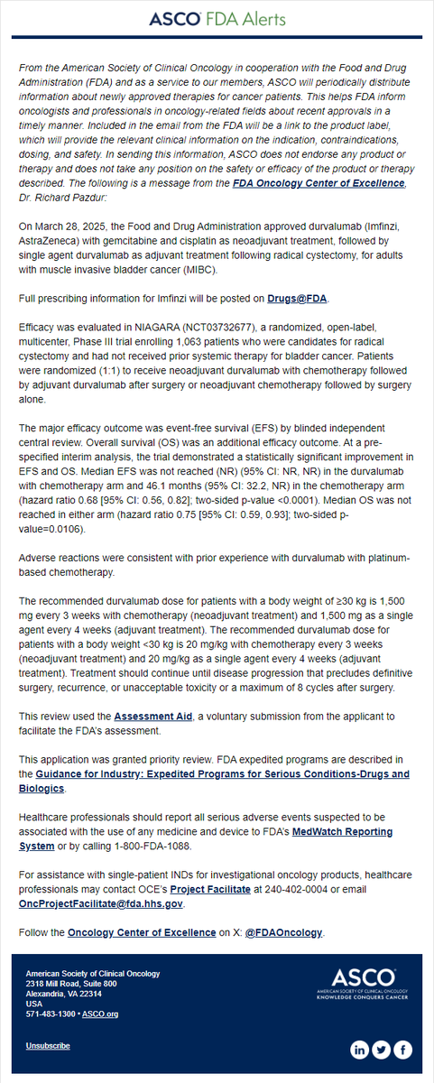 Parminder singh (@parminder1699) on Twitter photo FDA approves Durva in neoadjuvant chemotherapy for bladder cancer - Practice changing for our patients. <a href="/PGrivasMDPhD/">Petros Grivas</a> <a href="/shilpaonc/">Shilpa Gupta</a> FDA approves Durva in neoadjuvant chemotherapy for bladder cancer - Practice changing for our patients. <a href="/PGrivasMDPhD/">Petros Grivas</a> <a href="/shilpaonc/">Shilpa Gupta</a>