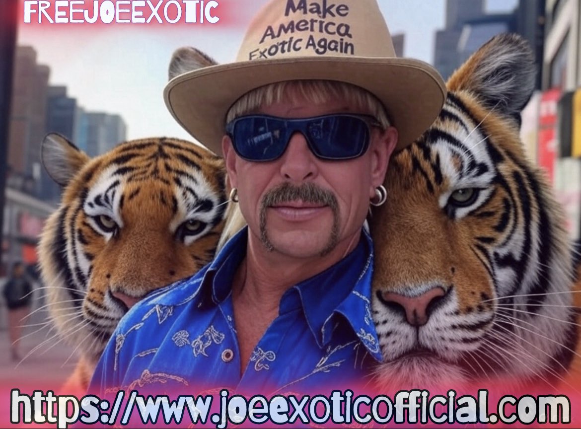 rzarembarealty's tweet photo. @joe_exotic @Naileddown24 @MAGA1hat @DogecoinRise @realDonaldTrump @DonaldJTrumpJr @elonmusk @goregrizzly @RevolutionCryp @carrrlsberrg @dbs64 @MoEthWhale @sshibtastic @wo73614306 @tymajestic @RyanCrossette @CryptoVisionz83 @RandomGuyOnX69 @alisaurus_wrex @AshleighHa21132 @Thomas_ApolloX @pepebills42069 @POTUS @MAGACoinX #FJE #FREEJOEEXOTIC
VISIT @joe_exotic official page , All the evidence is there. He has lots more to share. Share his story and get this man free ! Has has a life to live. Free Joe Exotic pass it along to whoever needs to hear his story ! https://t.co/YkhszoCFnr