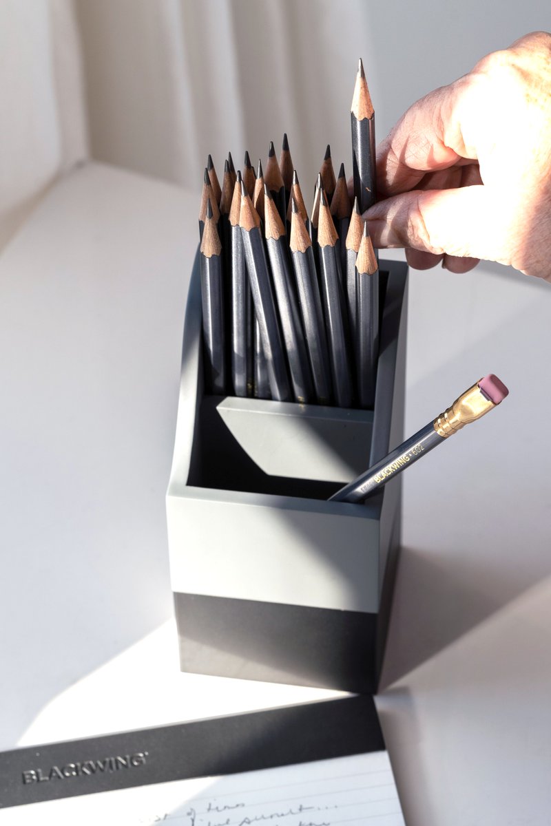 Blackwing's tweet image. It all stars with a pencil. Happy National Pencil Day! Here's your sign to slow down, pick up a Blackwing, and get creating!