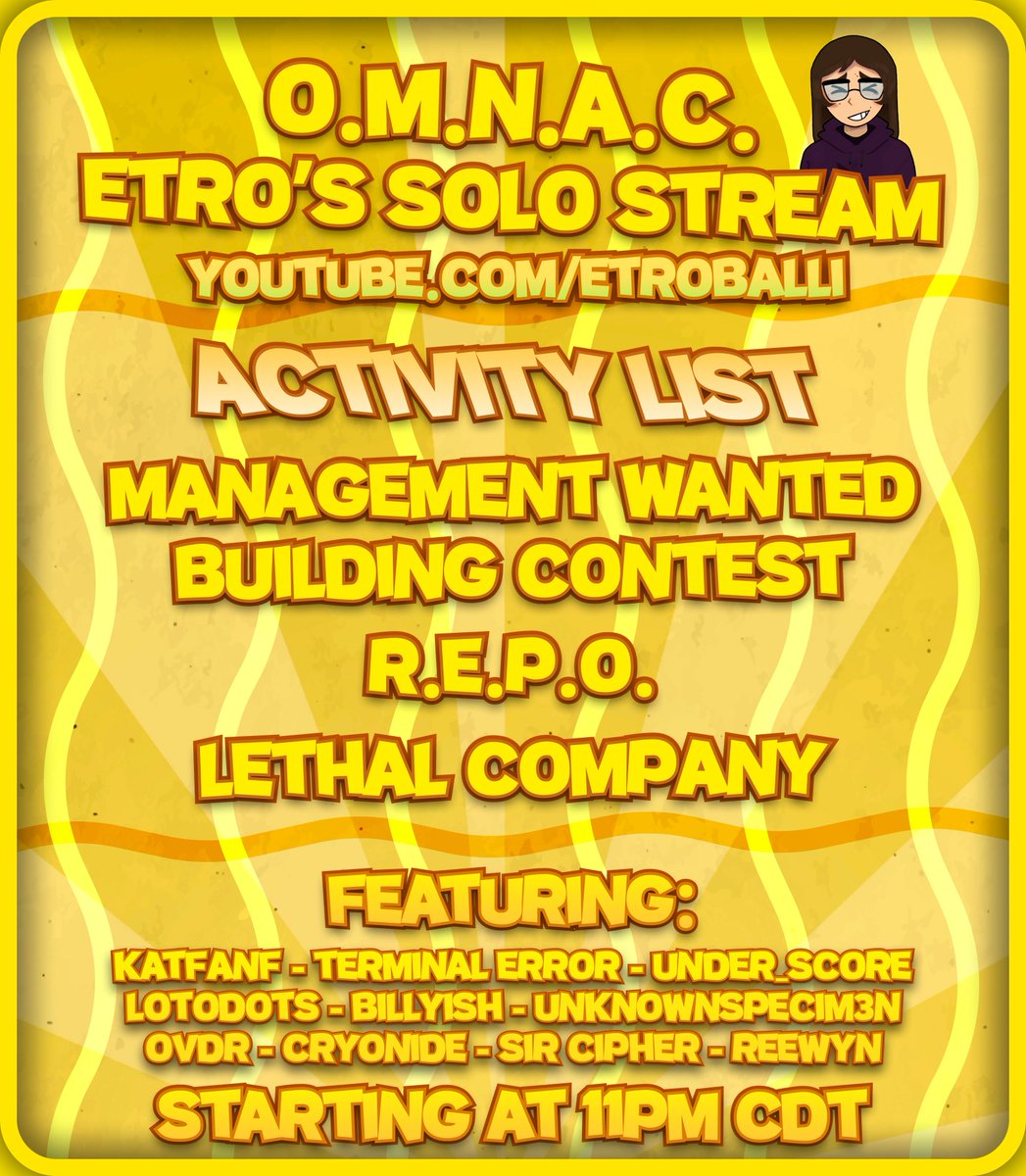 TheLegendEtro's tweet image. Here is the official ACTIVITY LIST for tomorrows CHARITY STREAM! Remember... if we hit $1k, one lucky VIEWER will get a SIGNED Josh Hutcherson Funko Pop! Plus we are giving away 10 FNaF Mystery Minis!
#OMNAC #Charity #fnaf