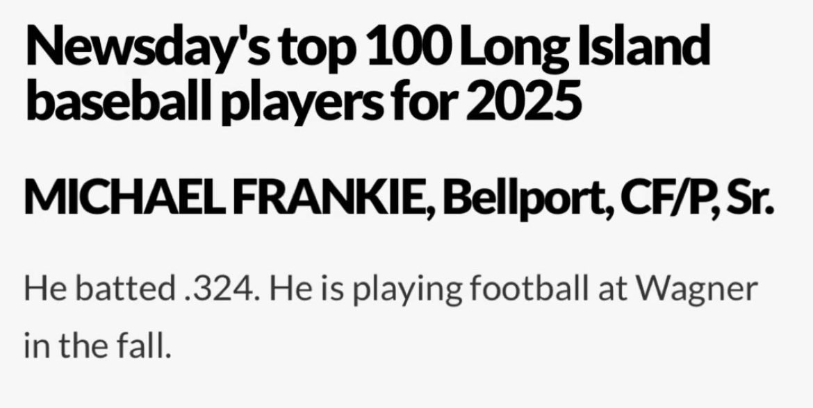 Michael Frankie 25’ (@michaeljfrankie) on Twitter photo #AGTG Blessed to named top 100 in Football and Baseball, as well as All League in Basketball !! Thank you <a href="/Gregg_Sarra/">Gregg Sarra</a> for the recognition!! <a href="/axcessbaseball/">Axcess Baseball LI</a> <a href="/LIBasketball23/">LI Sports Fanatic 🏈🏀⚾️</a> <a href="/tommasella/">Tom Masella</a> #AGTG Blessed to named top 100 in Football and Baseball, as well as All League in Basketball !! Thank you <a href="/Gregg_Sarra/">Gregg Sarra</a> for the recognition!! <a href="/axcessbaseball/">Axcess Baseball LI</a> <a href="/LIBasketball23/">LI Sports Fanatic 🏈🏀⚾️</a> <a href="/tommasella/">Tom Masella</a>