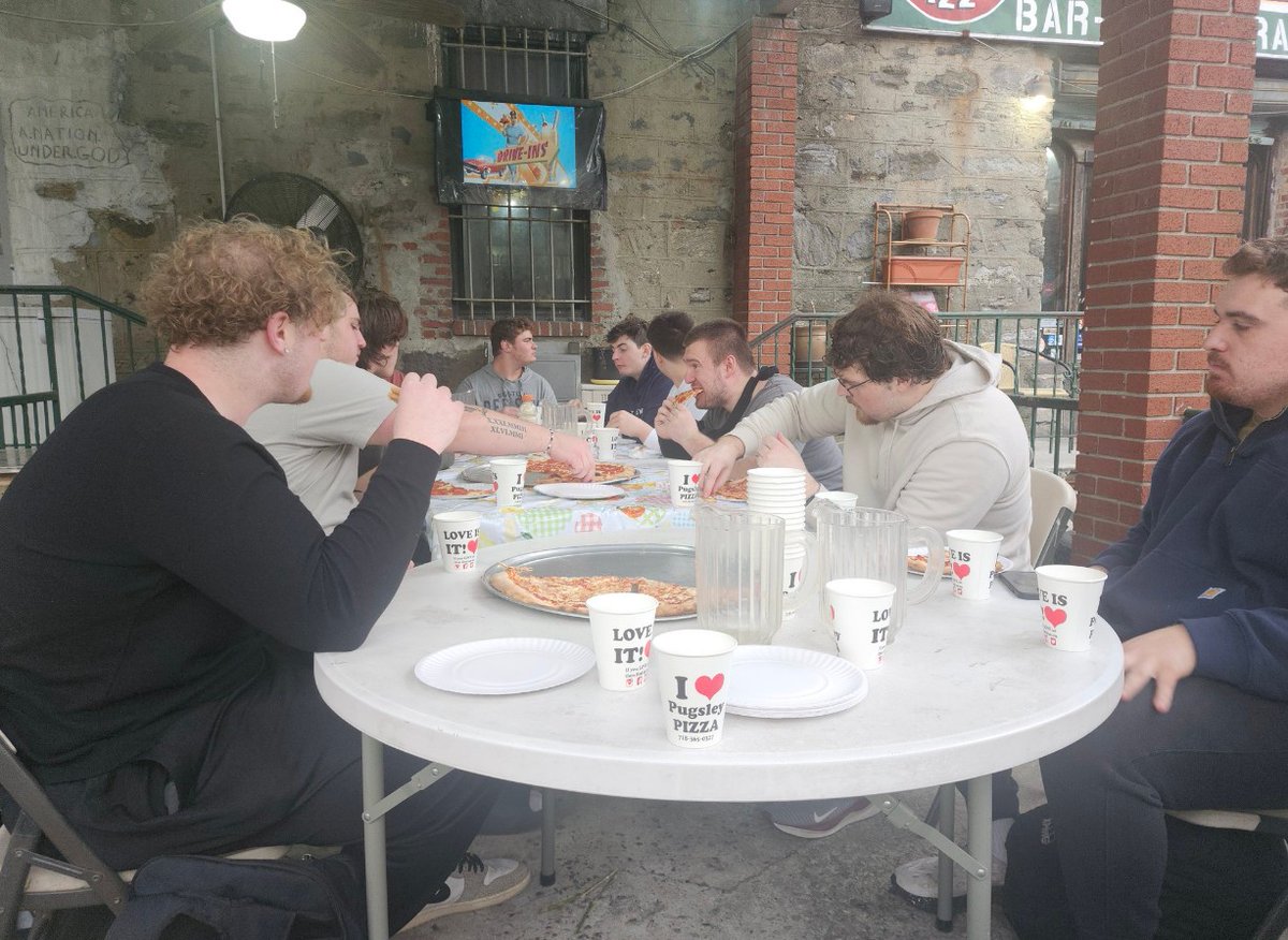 Great enjoying some #Bronx pizza with the big guys up front. 

#RAMILY #5STRONG