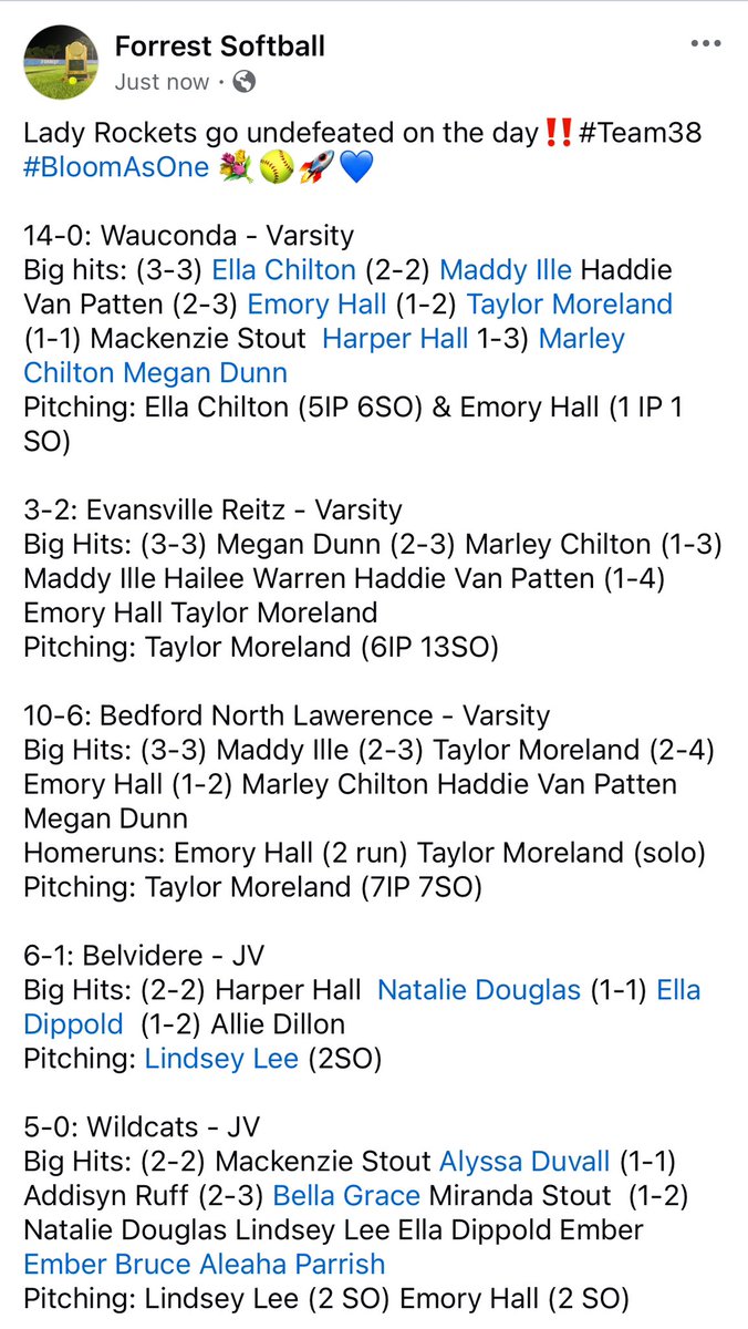 Forrest Softball (@forrest_sb) on Twitter photo 
