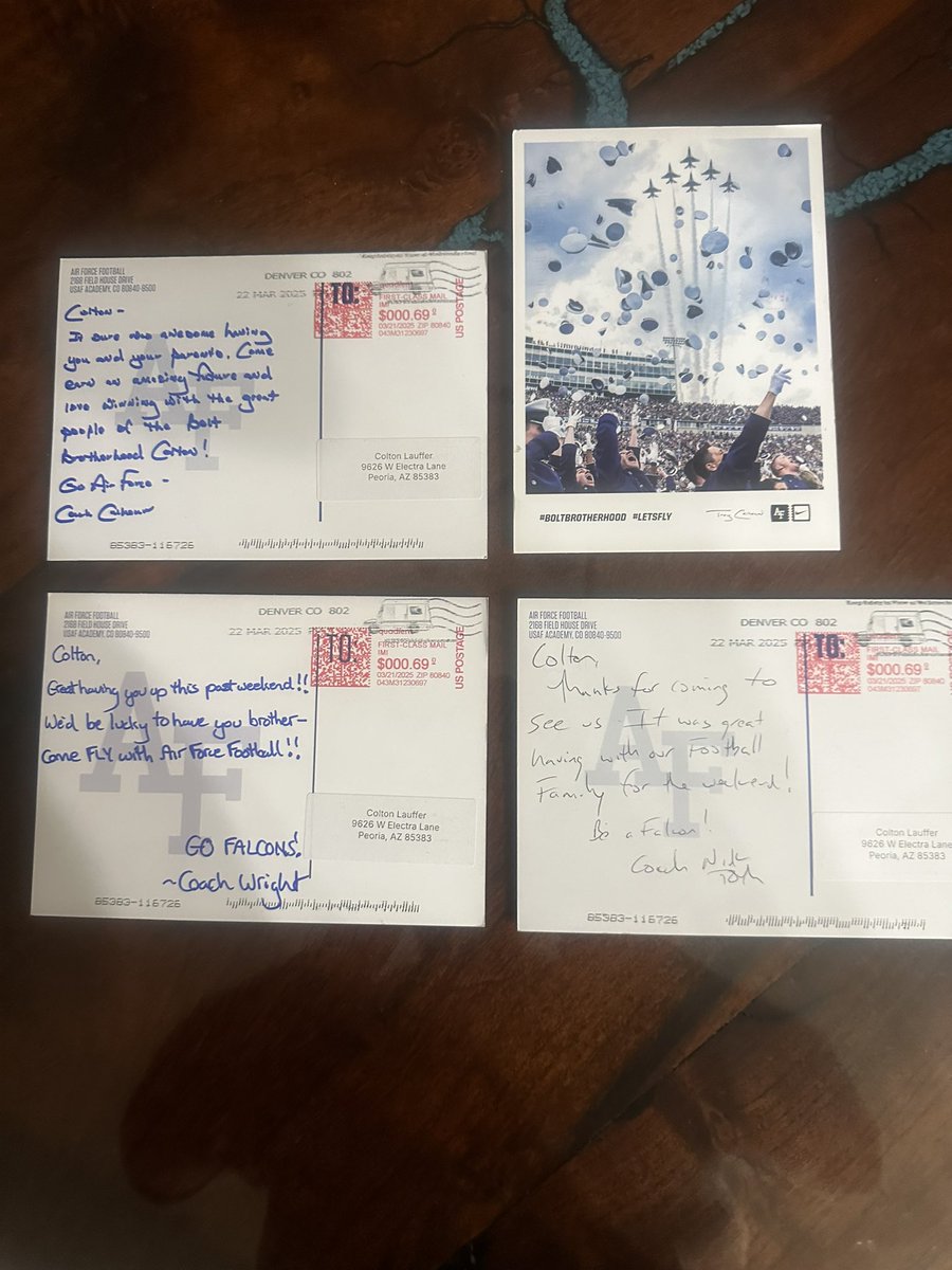 Colton Lauffer (@lauffer_colton) on Twitter photo Big thanks to <a href="/CoachTCalhoun/">Troy Calhoun</a>,<a href="/CoachNickToth/">Nick Toth</a>, and <a href="/coachawrightAFA/">Anthony Wright, Jr</a> for the hand written notes. Truly blessed to be receiving this kind of love from a program like Airforce.<a href="/AF_FBRecruiting/">Air Force Football Recruiting</a> <a href="/bkullos/">Coach Ben Kullos</a> <a href="/oc_football/">O'Connor Football</a> <a href="/gagegowen45/">Gagegowen</a> Big thanks to <a href="/CoachTCalhoun/">Troy Calhoun</a>,<a href="/CoachNickToth/">Nick Toth</a>, and <a href="/coachawrightAFA/">Anthony Wright, Jr</a> for the hand written notes. Truly blessed to be receiving this kind of love from a program like Airforce.<a href="/AF_FBRecruiting/">Air Force Football Recruiting</a> <a href="/bkullos/">Coach Ben Kullos</a> <a href="/oc_football/">O'Connor Football</a> <a href="/gagegowen45/">Gagegowen</a>